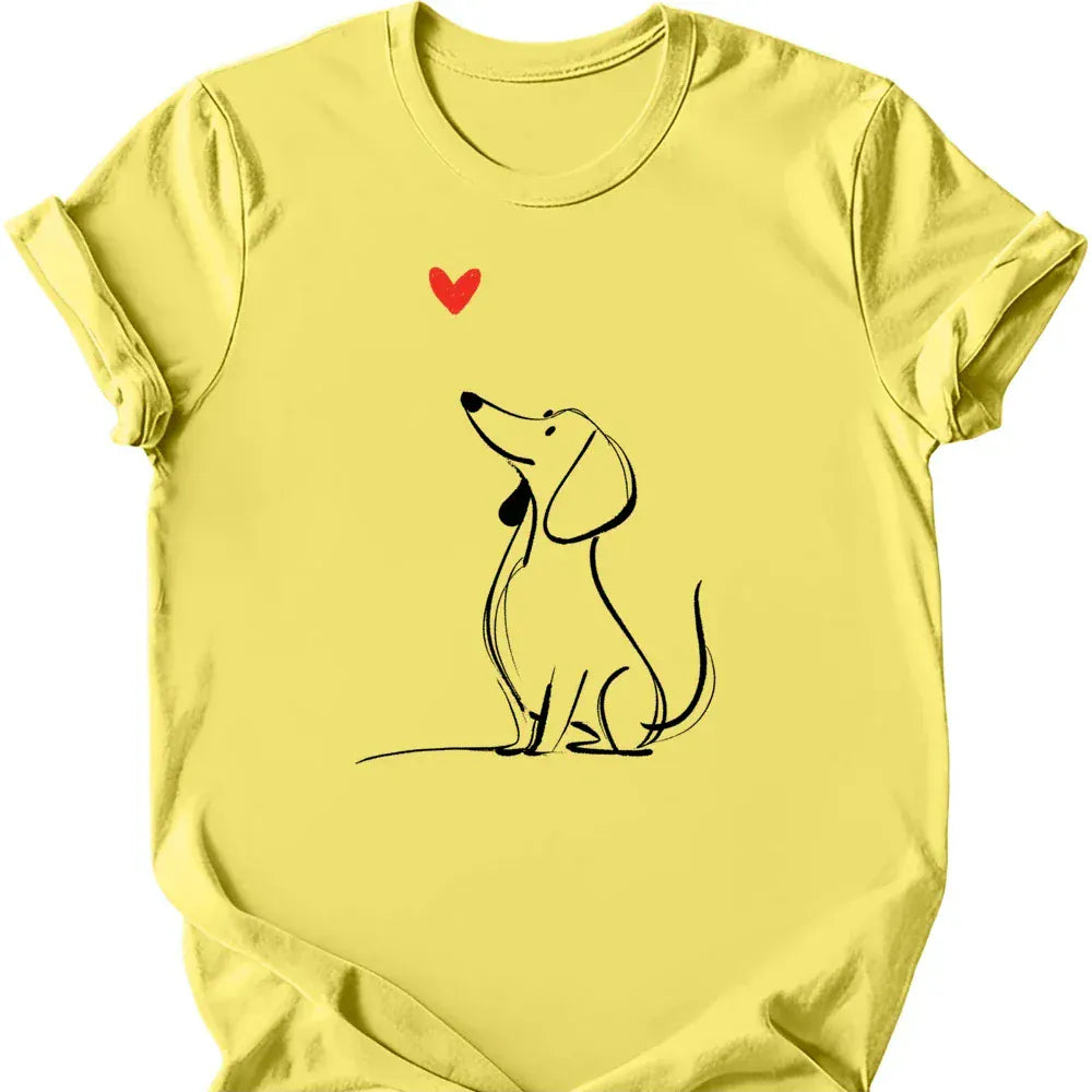 Dachshund sketch tee cornsilk