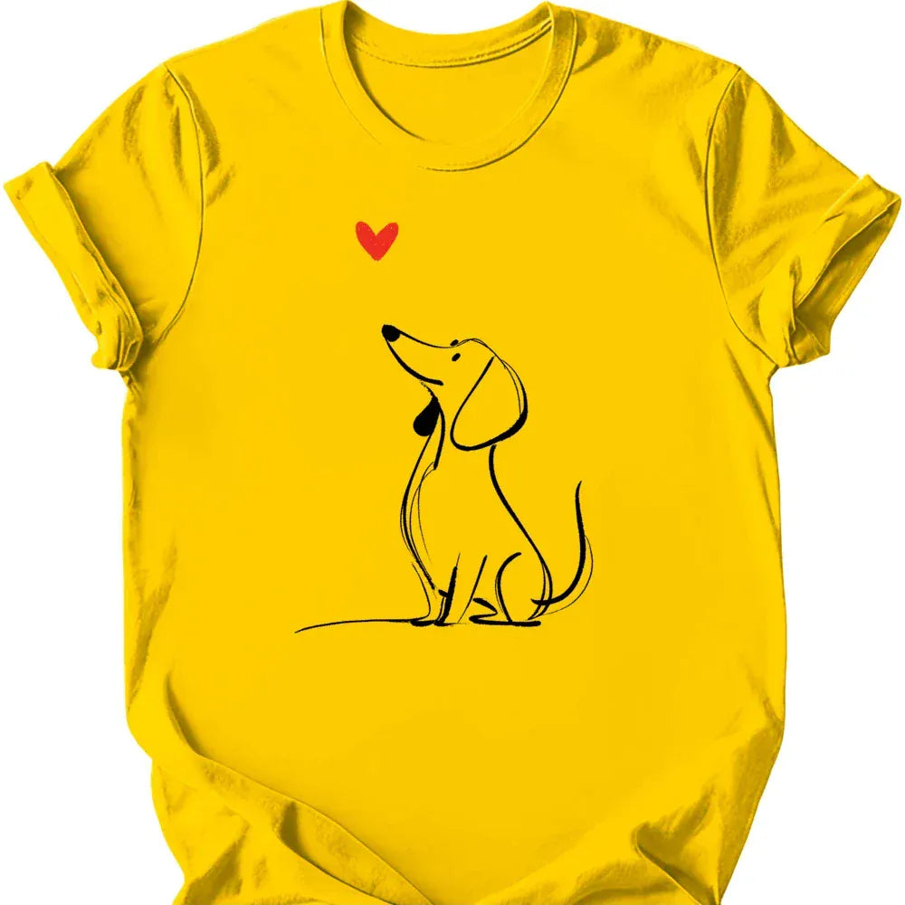 Dachshund sketch tee daisy