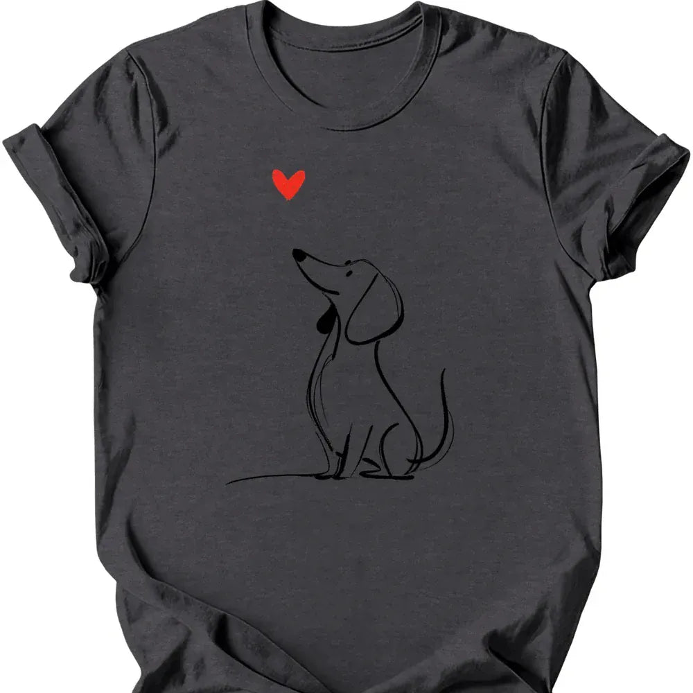 Dachshund sketch tee dark heather
