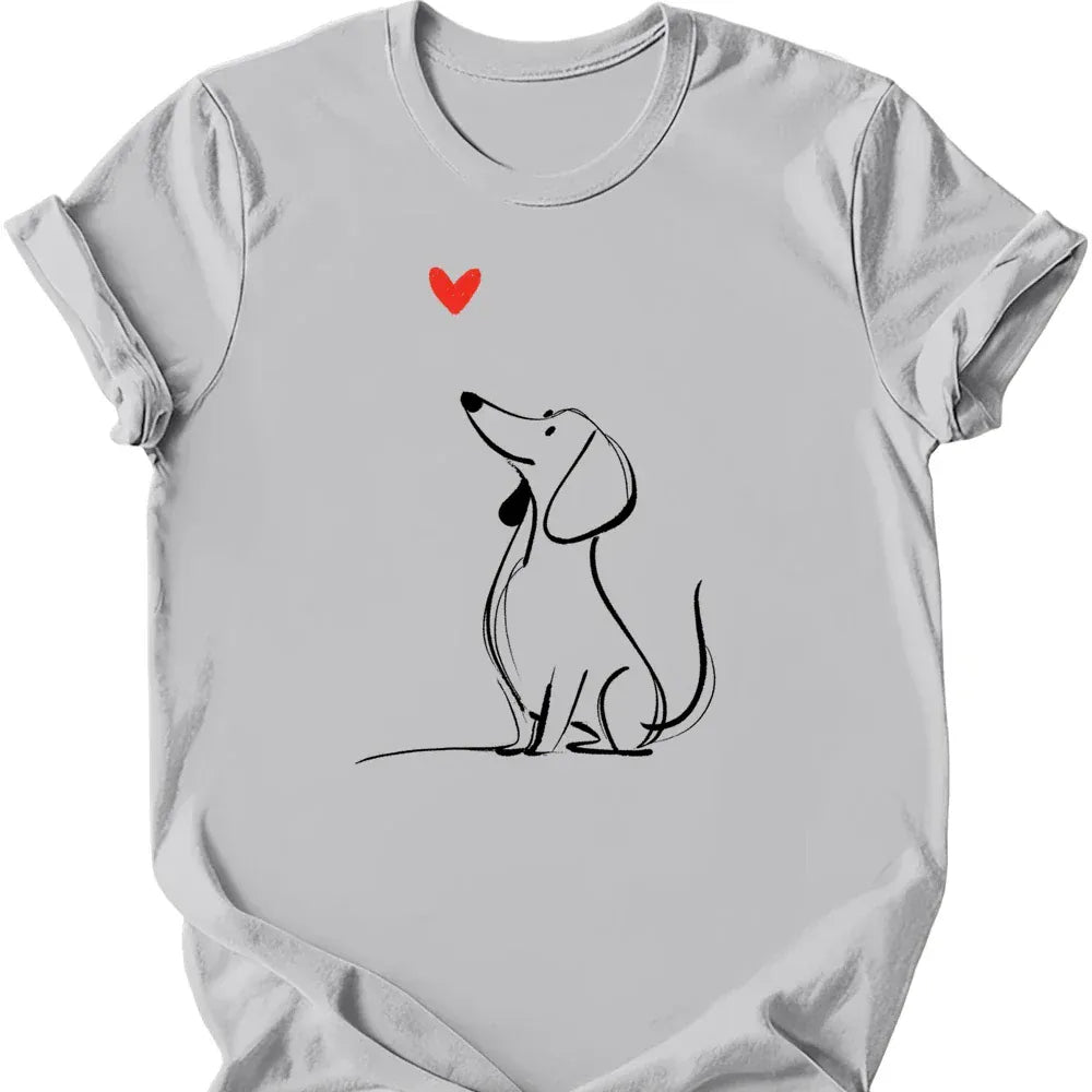 Dachshund sketch tee ice grey