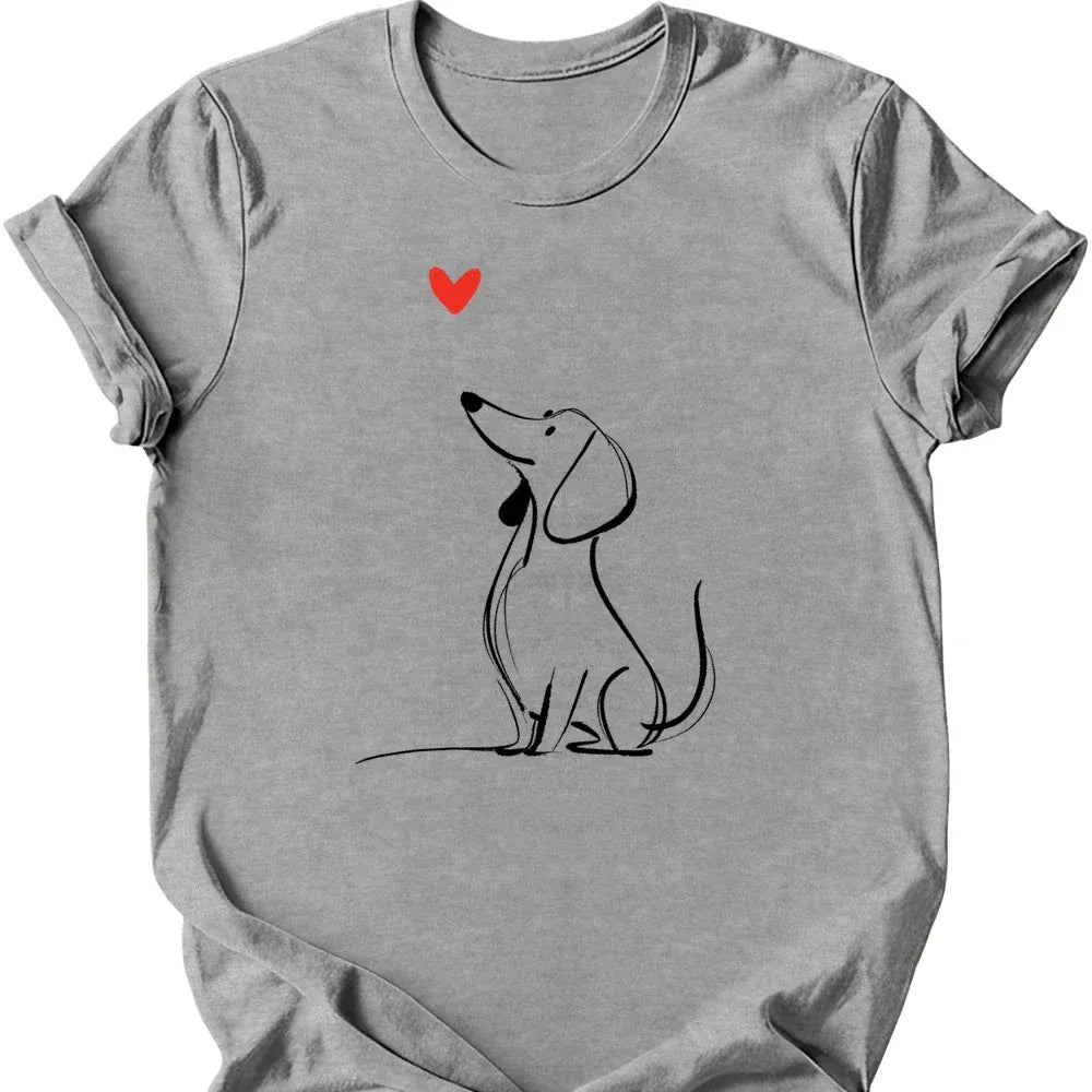 Dachshund sketch tee sport grey