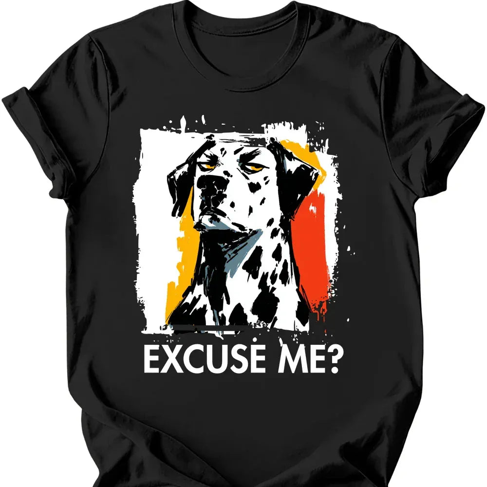 Dalmatian excuse me tee black