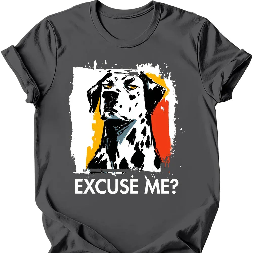 Dalmatian excuse me tee charcoal