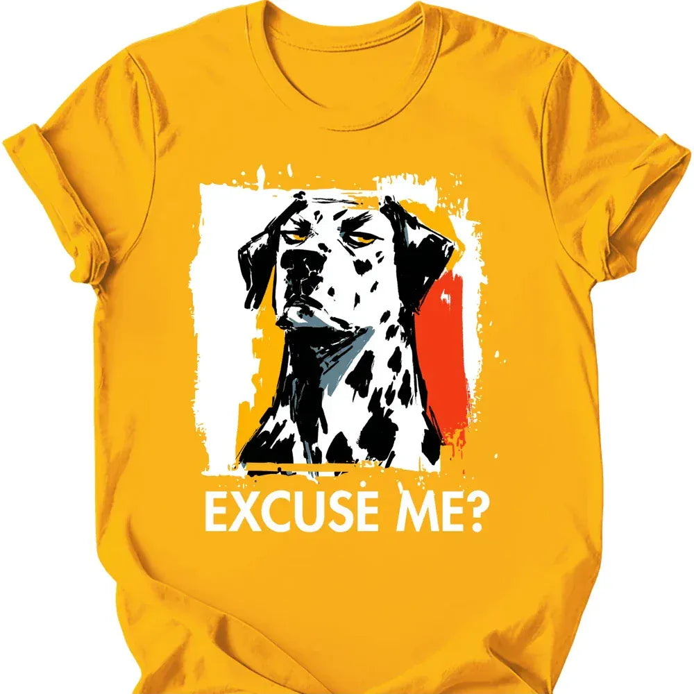 Dalmatian excuse me tee gold