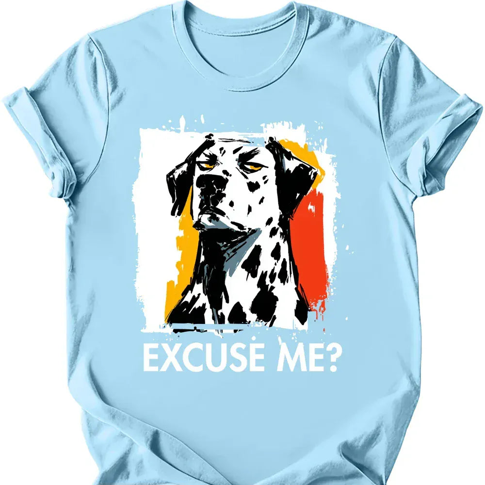 Dalmatian excuse me tee light blue