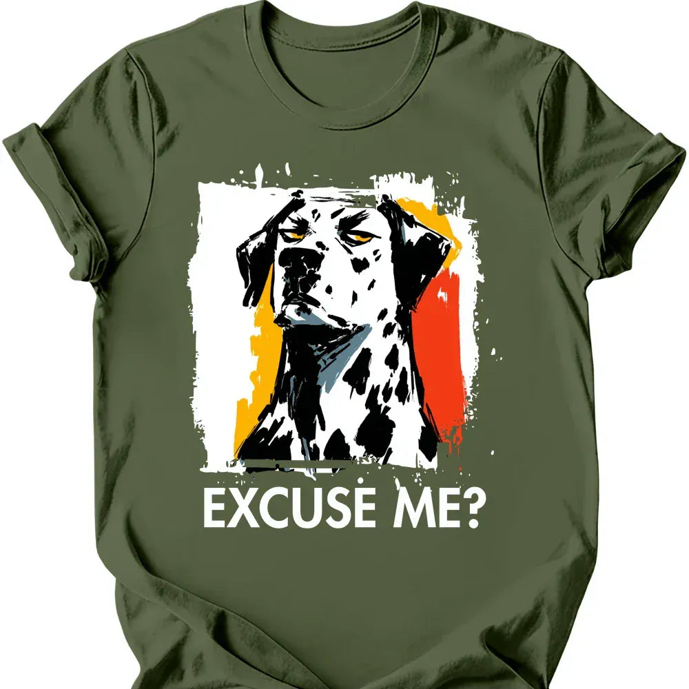 Dalmatian excuse me tee military green