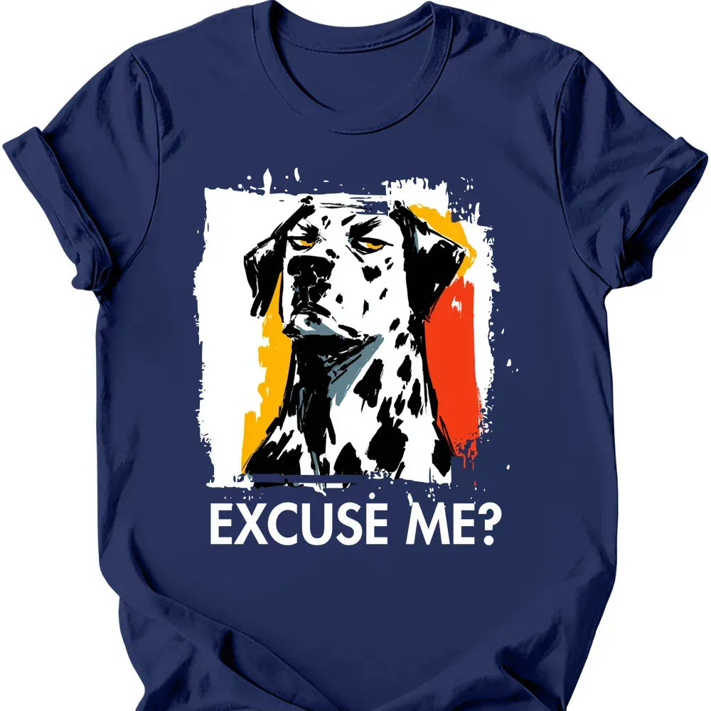 Dalmatian excuse me tee navy