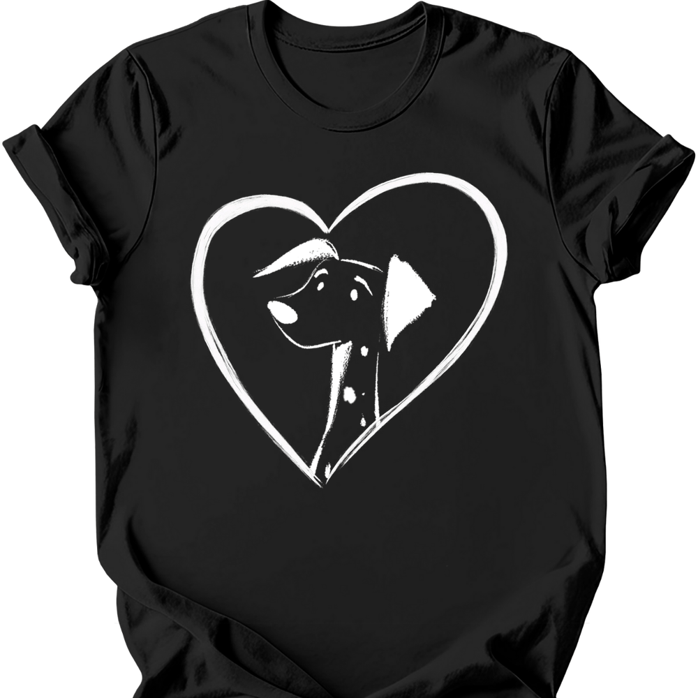 Dalmatian heart dog tee black
