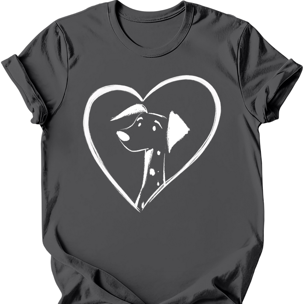 Dalmatian heart dog tee charcoal