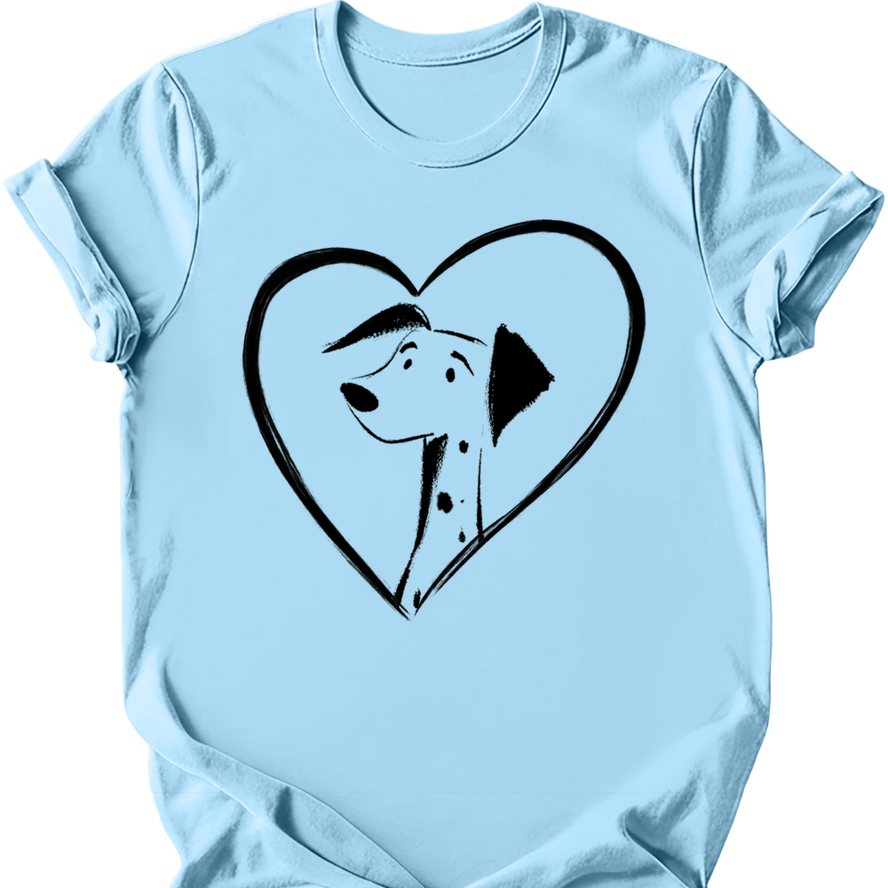 Dalmatian heart dog tee light blue