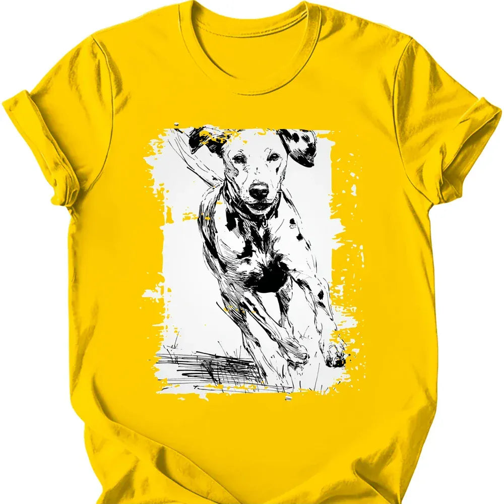 Dalmatian running dog tee daisy
