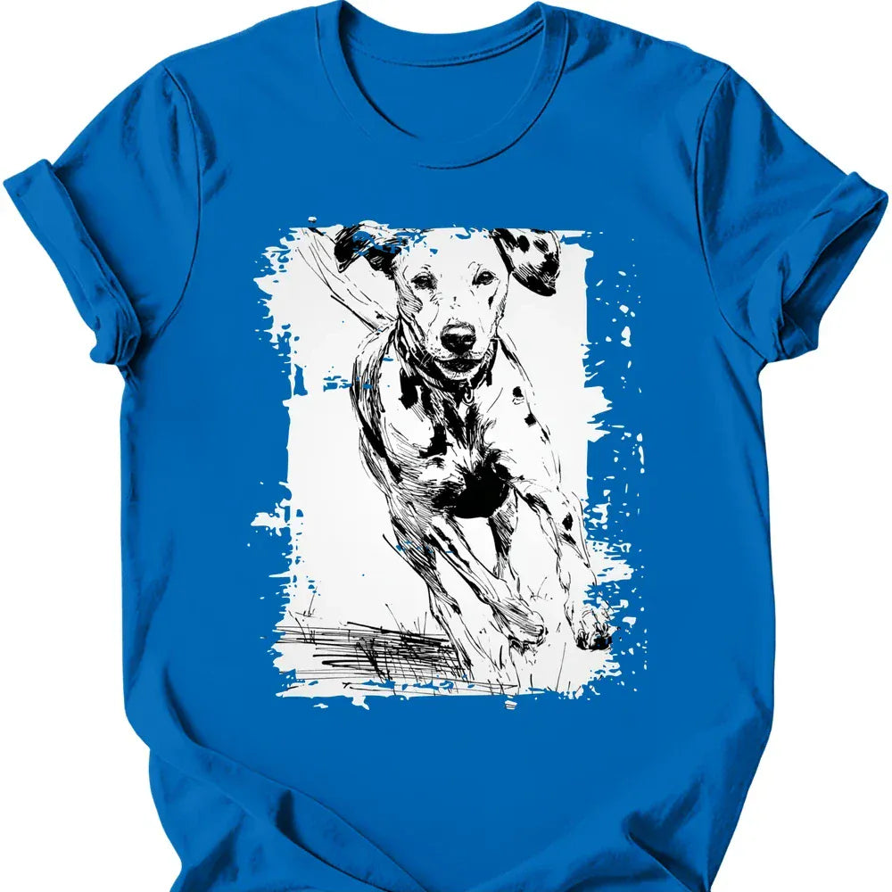 Dalmatian running dog tee royal
