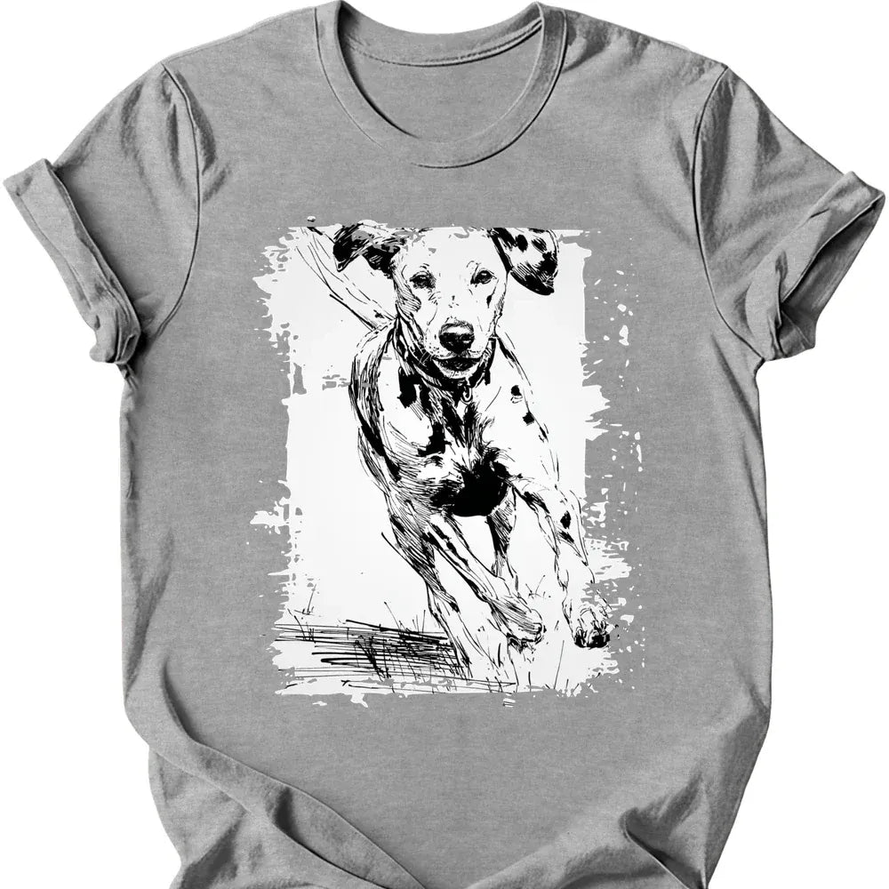 Dalmatian running dog tee sport grey