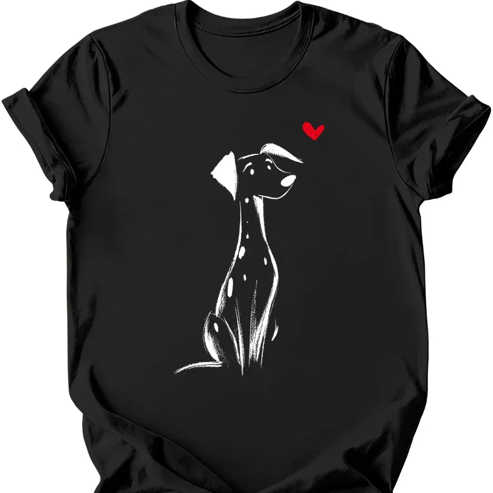 Dalmatian sketch tee black