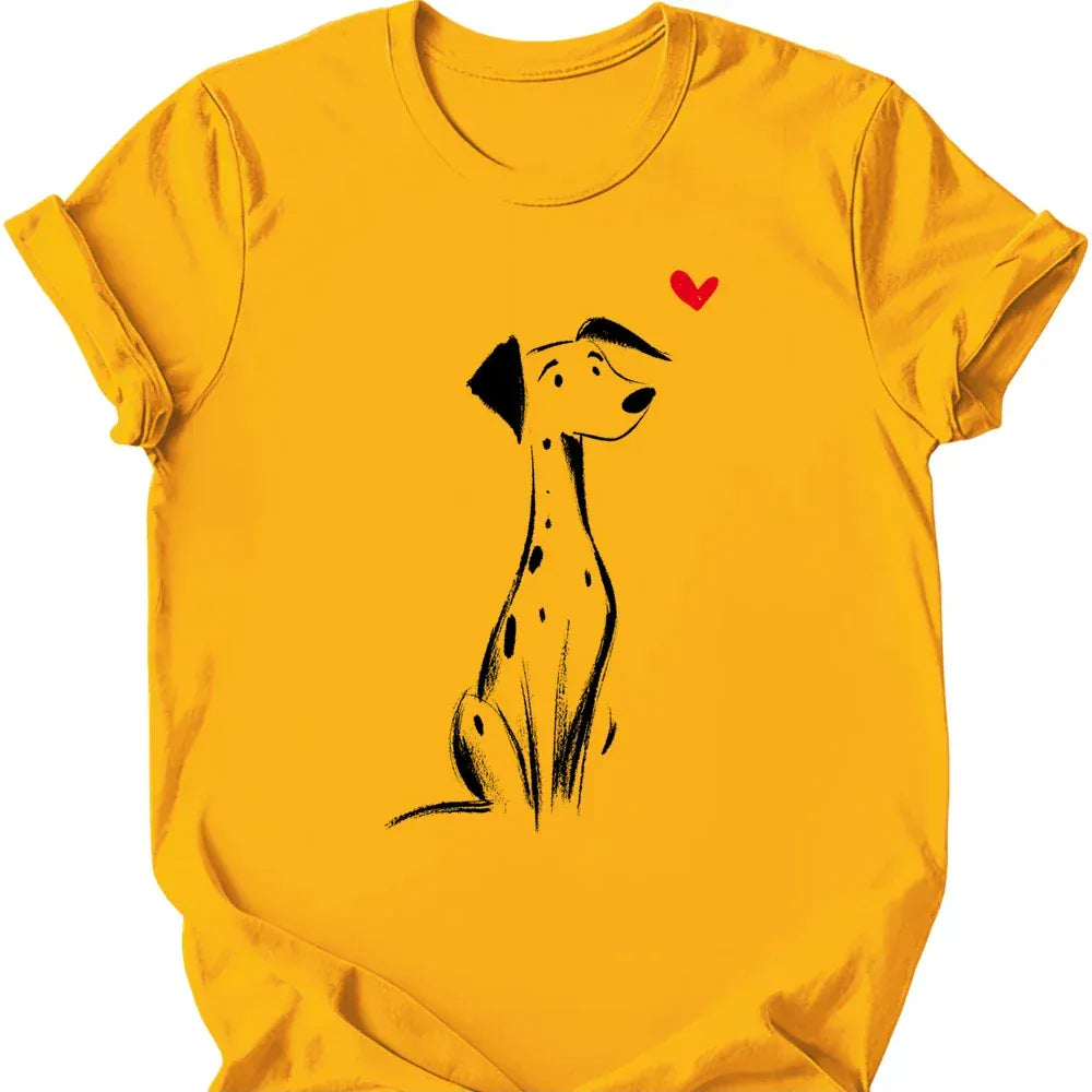 Dalmatian sketch tee gold