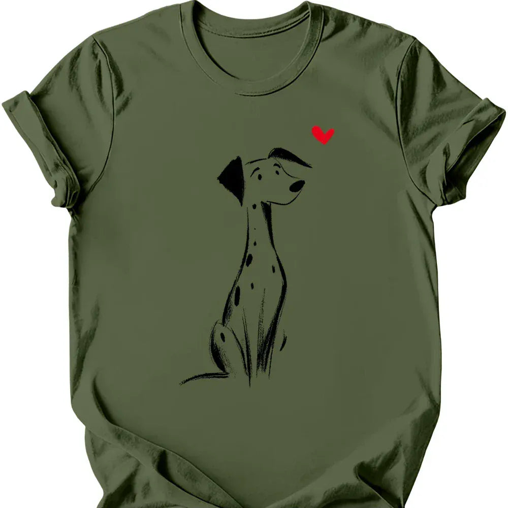 Dalmatian sketch tee military green
