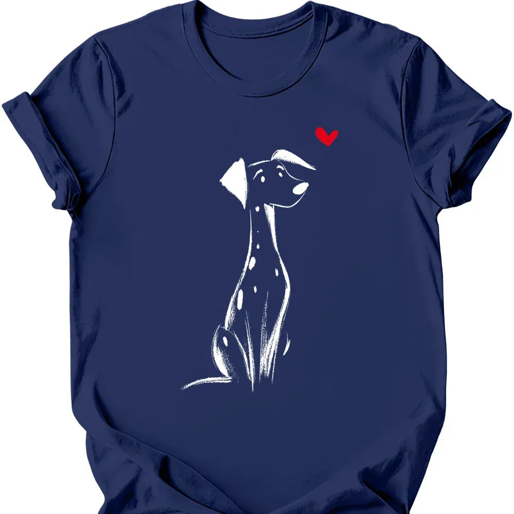 Dalmatian sketch tee navy