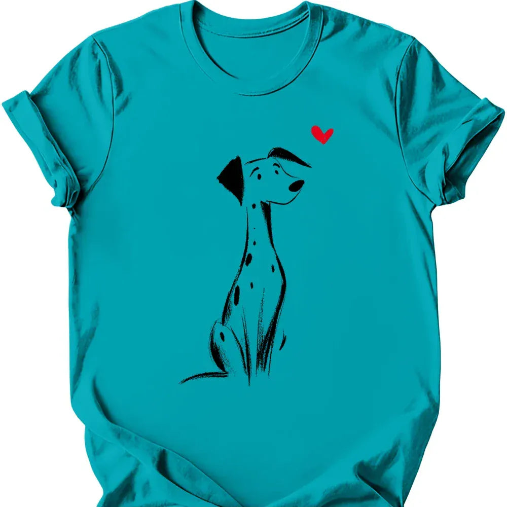 Dalmatian sketch tee tropical blue