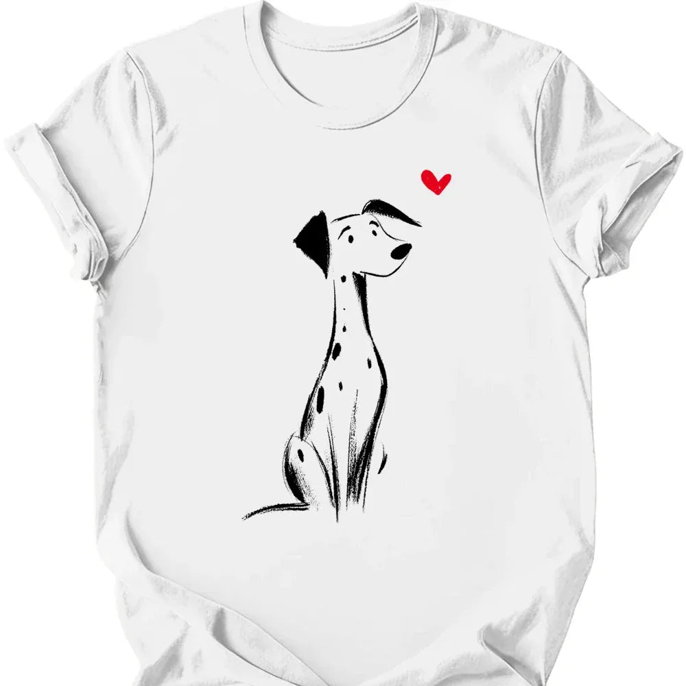 Dalmatian sketch tee white