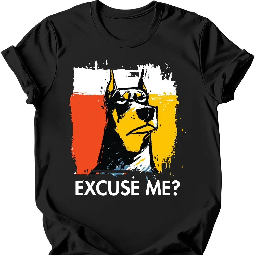 Doberman excuse me tee black