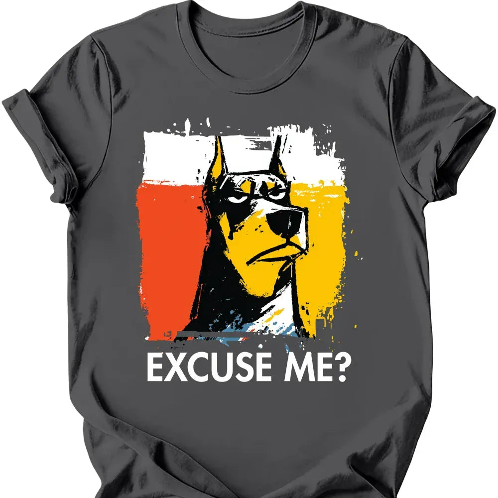 Doberman excuse me tee charcoal