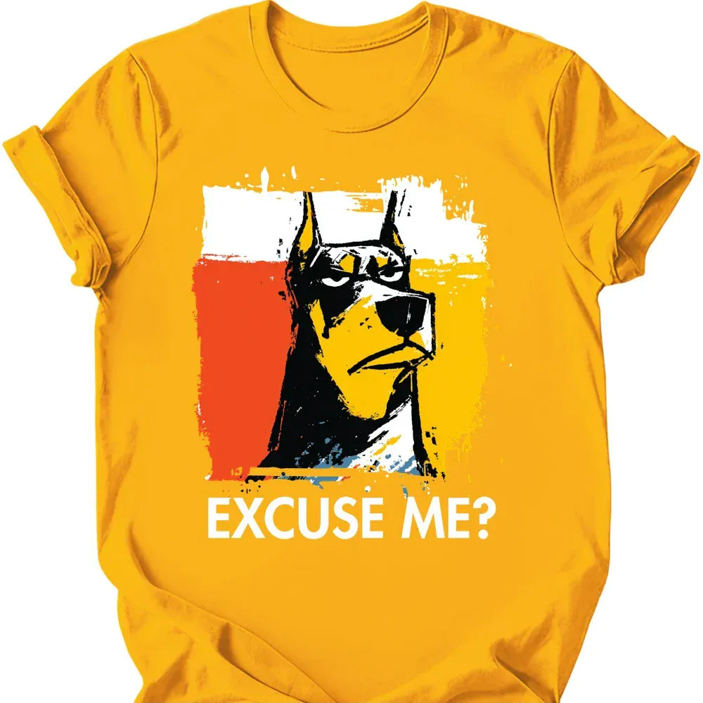 Doberman excuse me tee gold