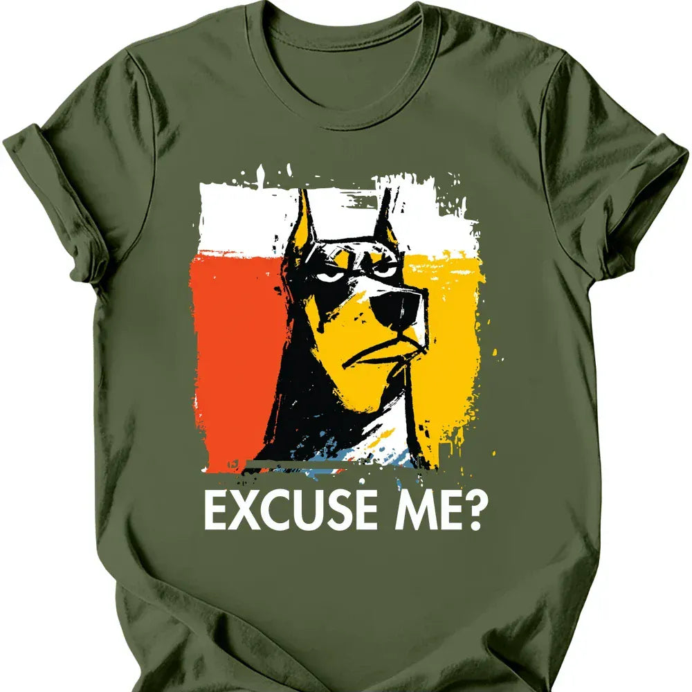 Doberman excuse me tee military green