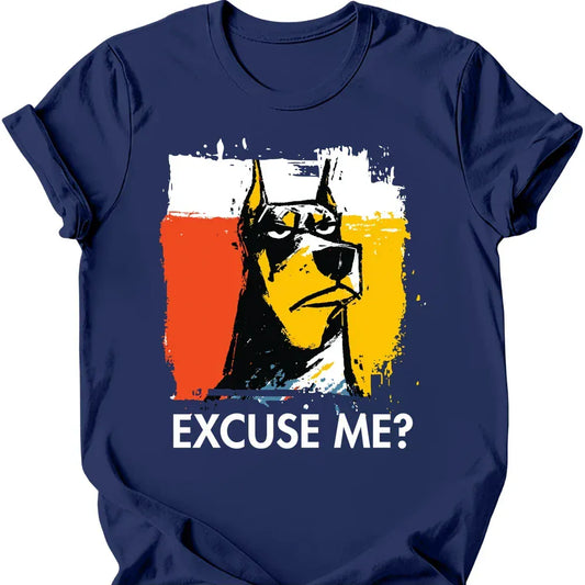 Doberman excuse me tee navy