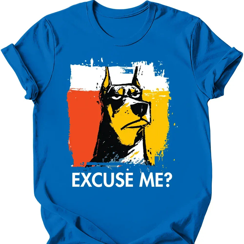 Doberman excuse me tee royal