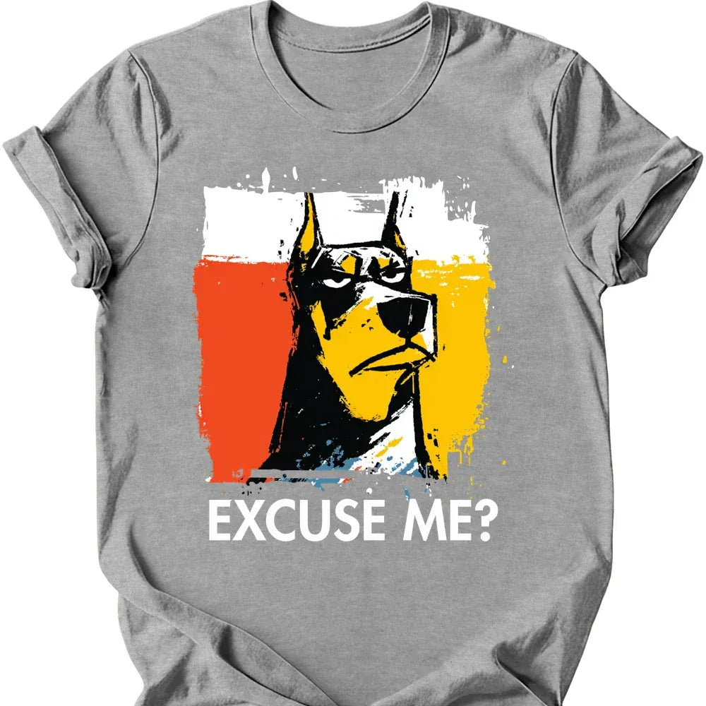Doberman excuse me tee sport grey