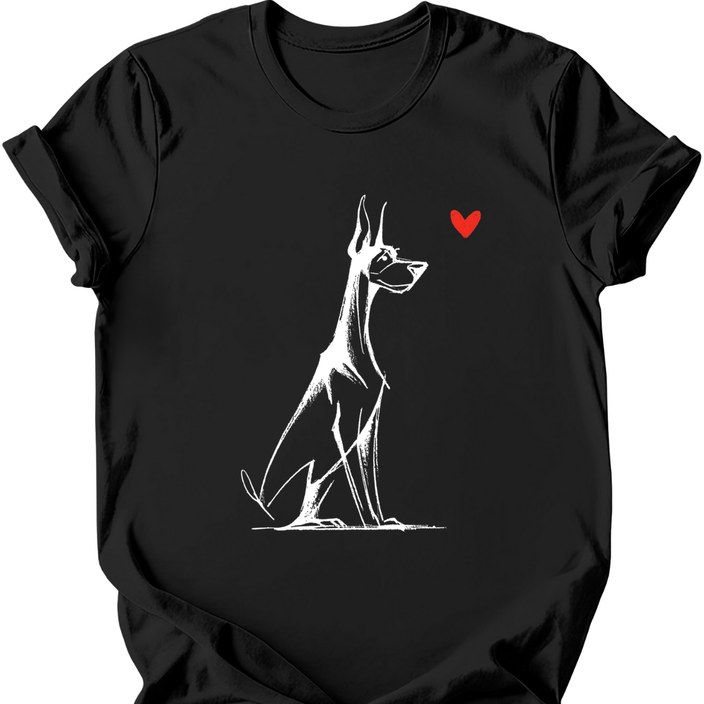 Doberman sketch tee black