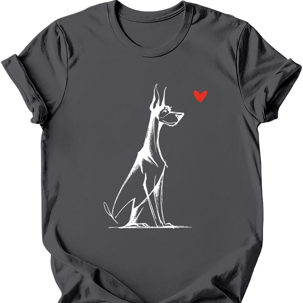 Doberman sketch tee charcoal