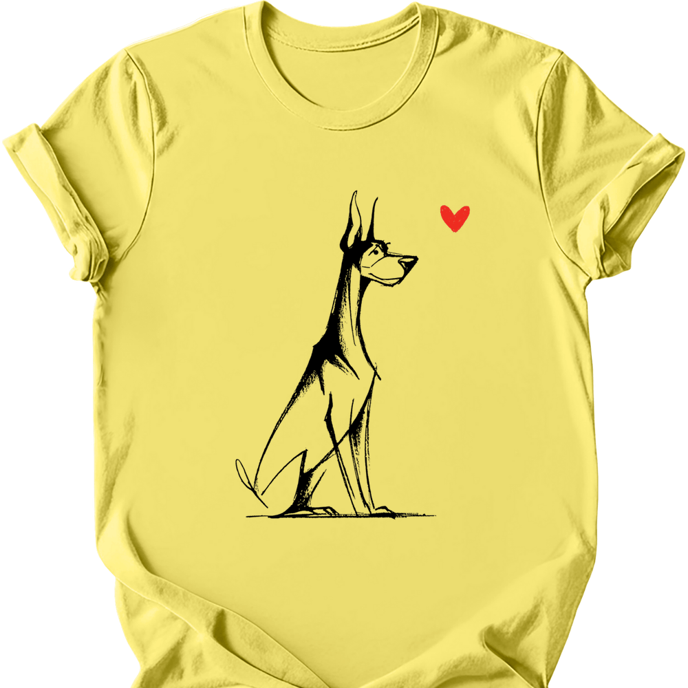 Doberman sketch tee cornsilk