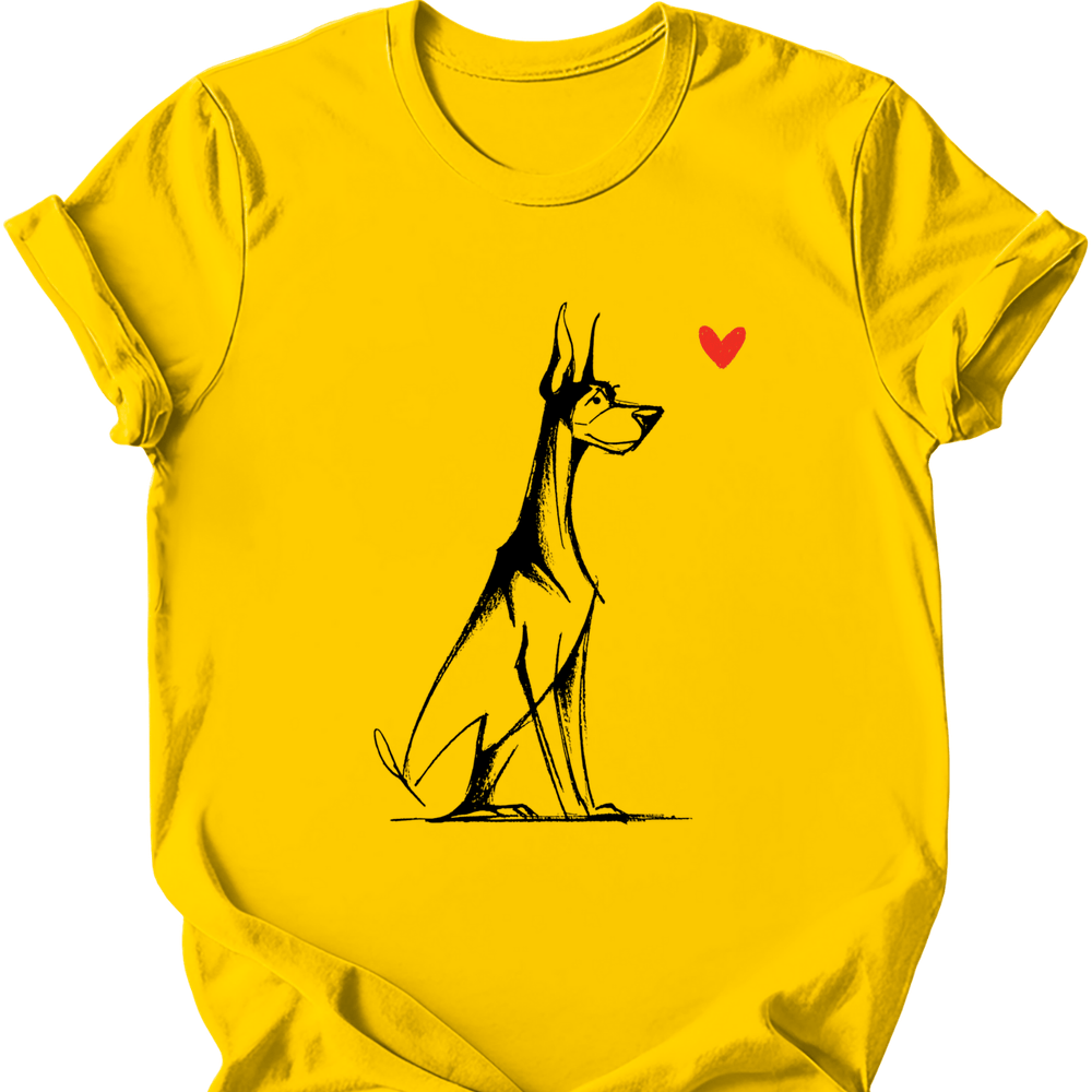 Doberman sketch tee daisy