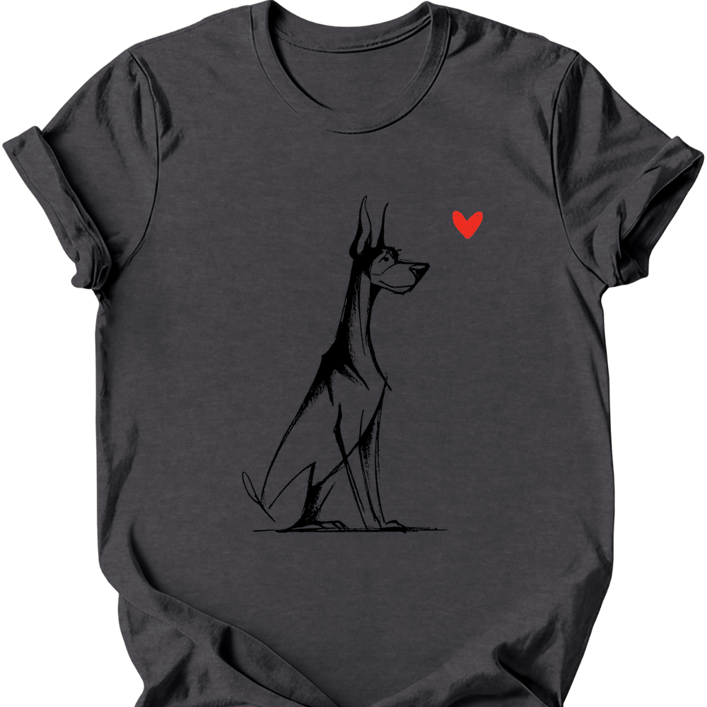 Doberman sketch tee dark heather