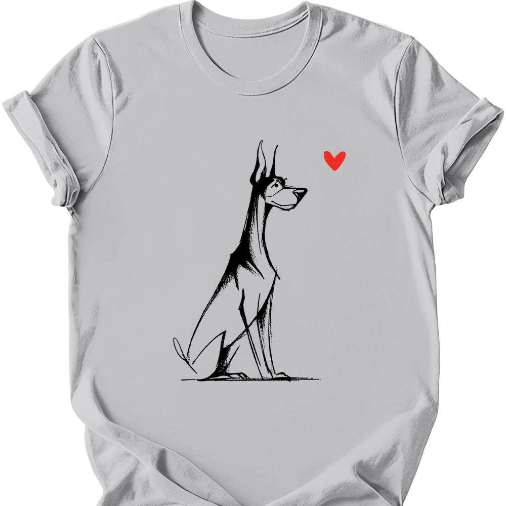 Doberman sketch tee ice grey