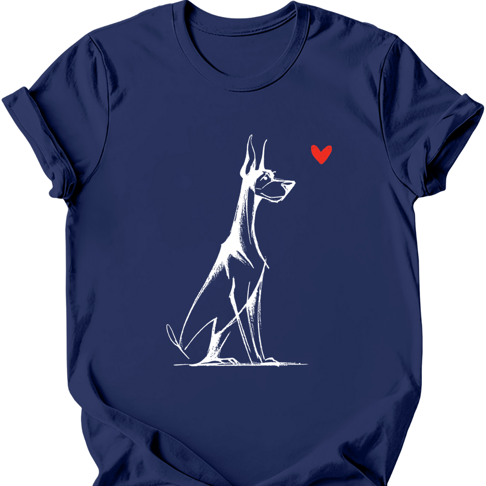 Doberman sketch tee navy