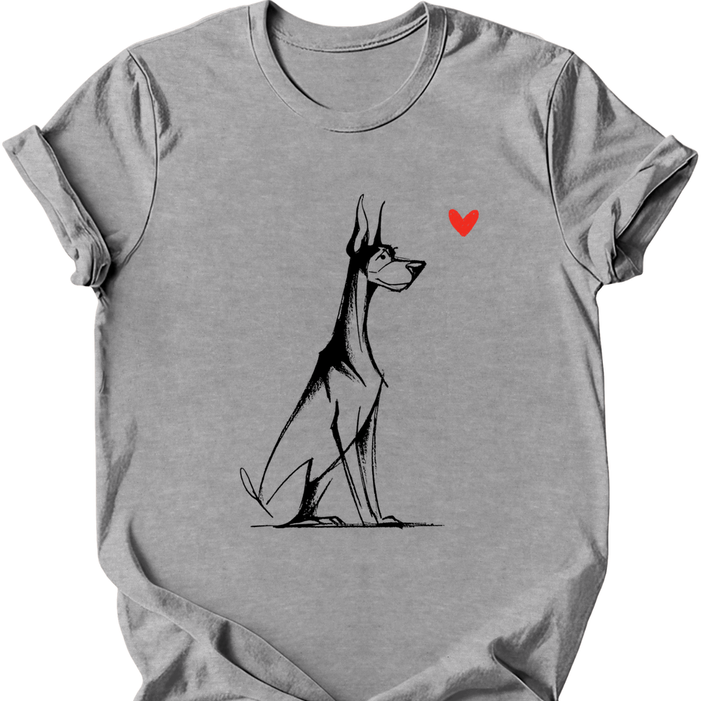 Doberman sketch tee sport grey