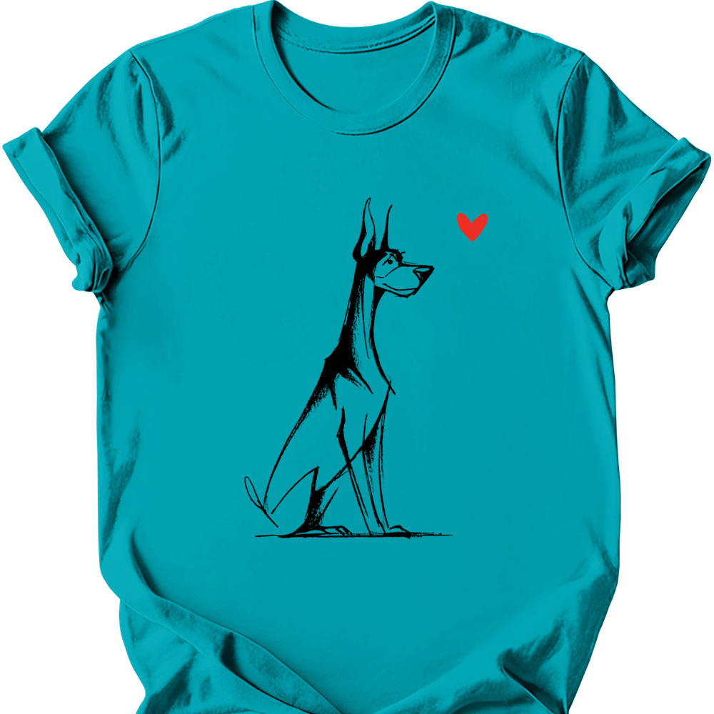 Doberman sketch tee tropical blue