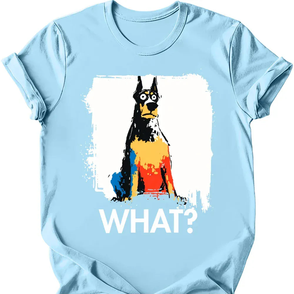 Doberman what tee light blue