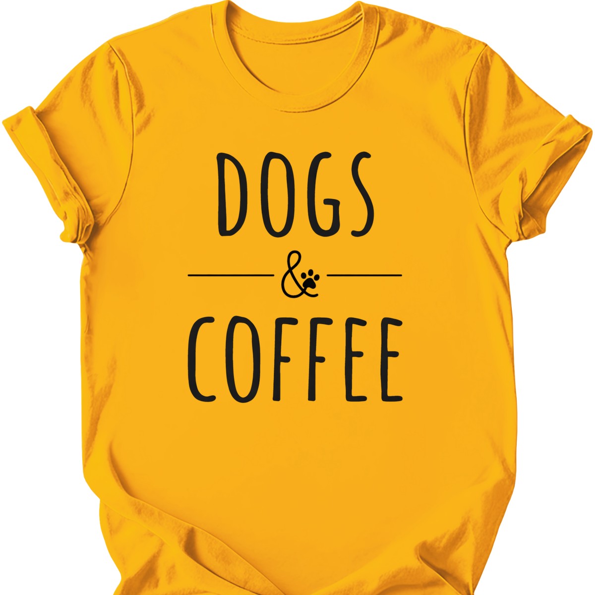 Dogs And Coffee T-Shirt - Gold
