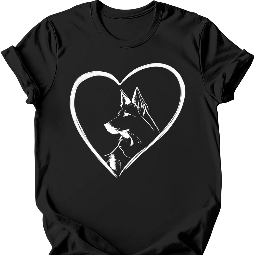 Dutch Shepherd heart dog tee black