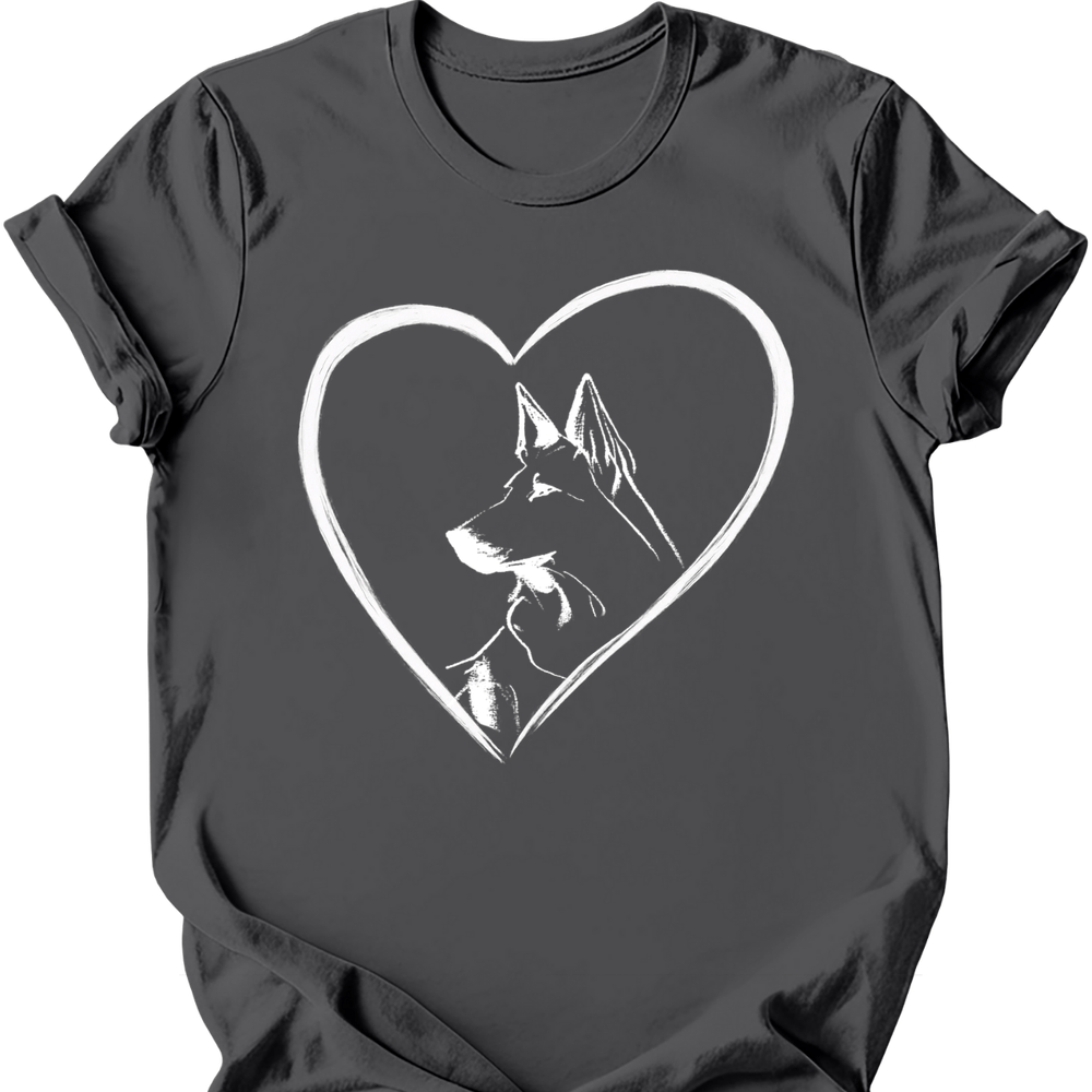 Dutch Shepherd heart dog tee charcoal