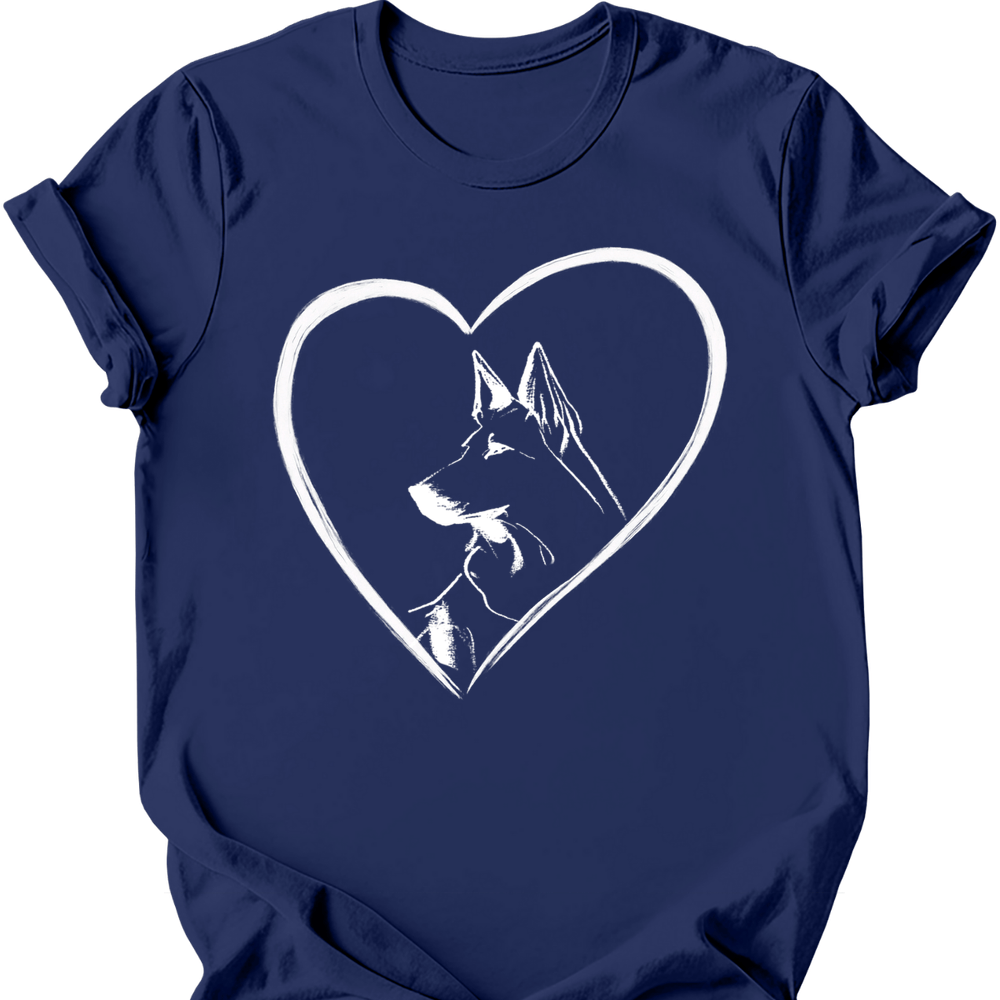 Dutch Shepherd heart dog tee navy