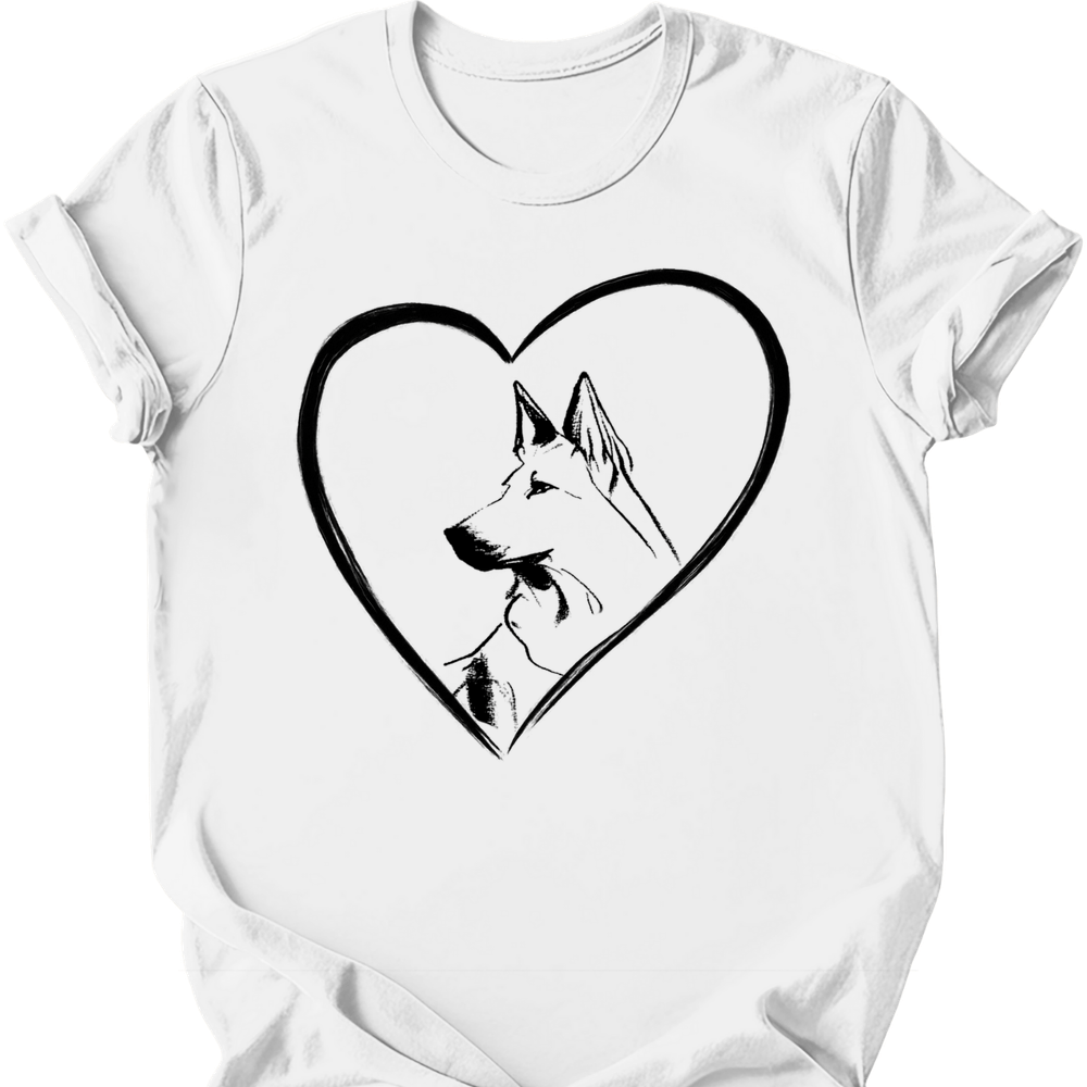 Dutch Shepherd heart dog tee white