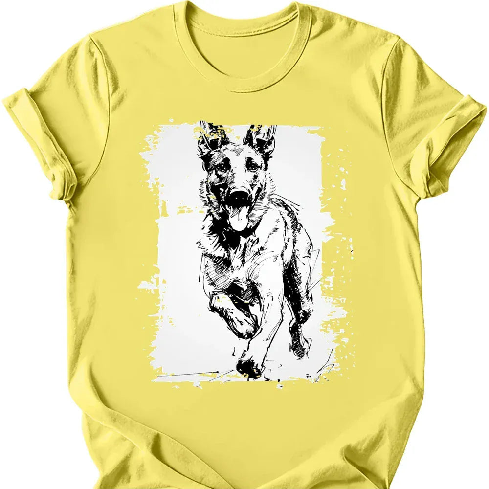 Dutch Shepherd running dog tee cornsilk