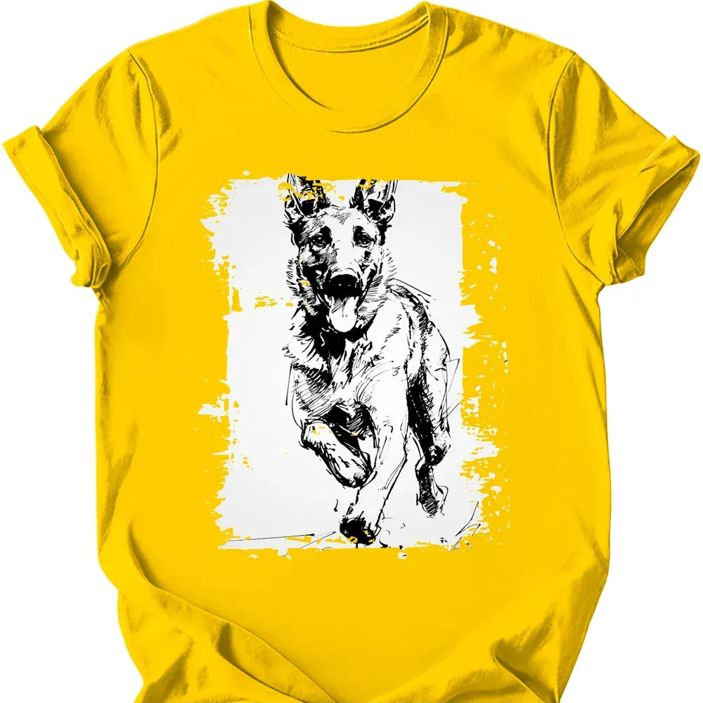 Dutch Shepherd running dog tee daisy