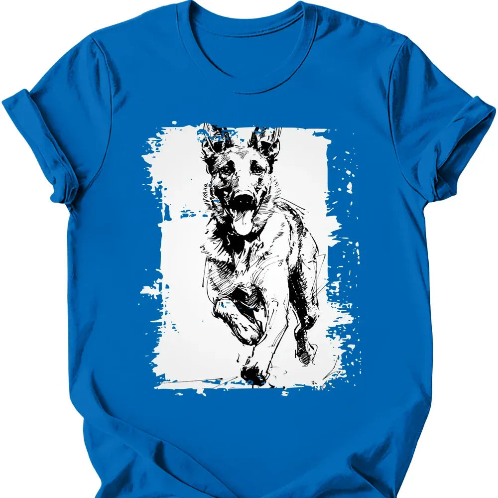 Dutch Shepherd running dog tee royal