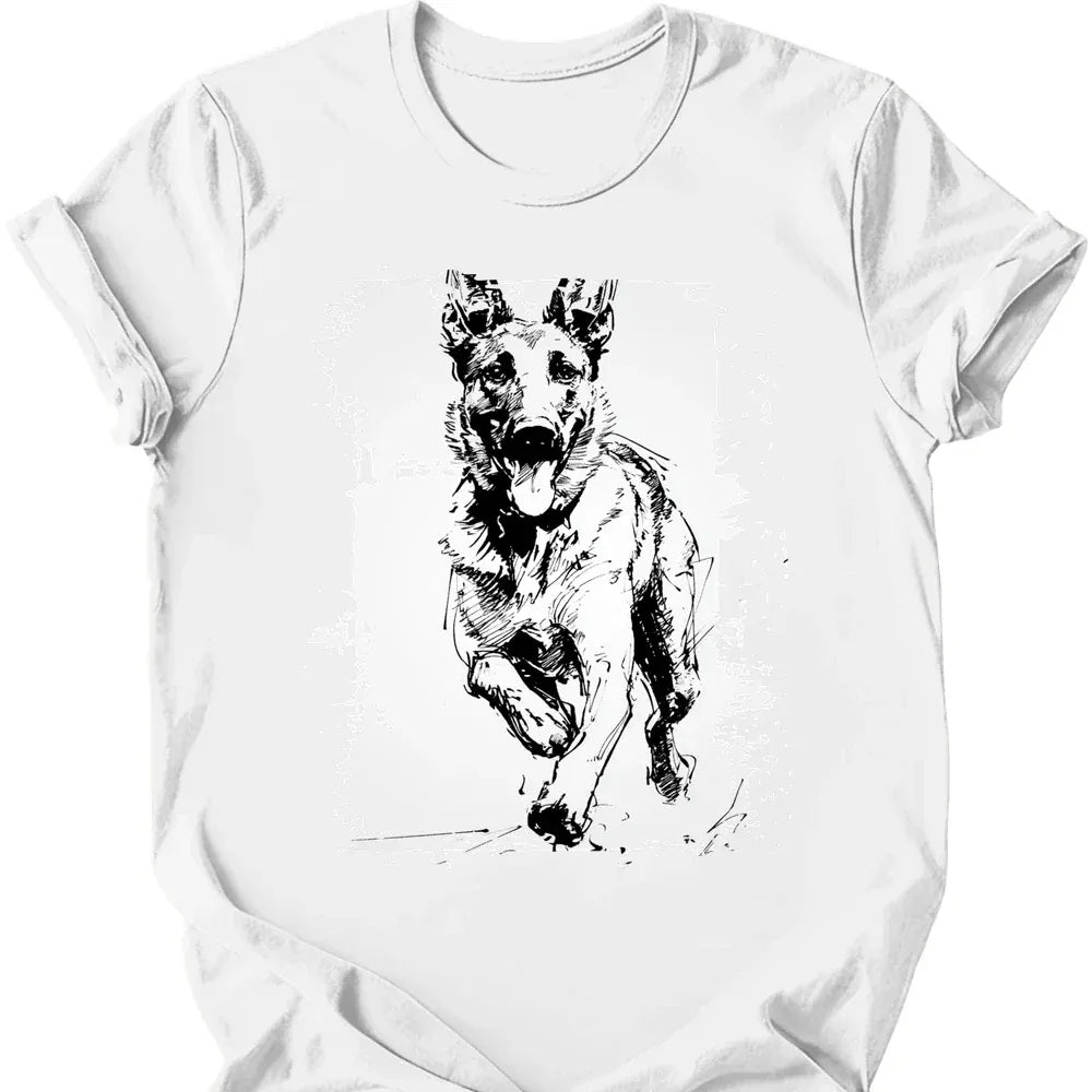 Dutch Shepherd running dog tee white