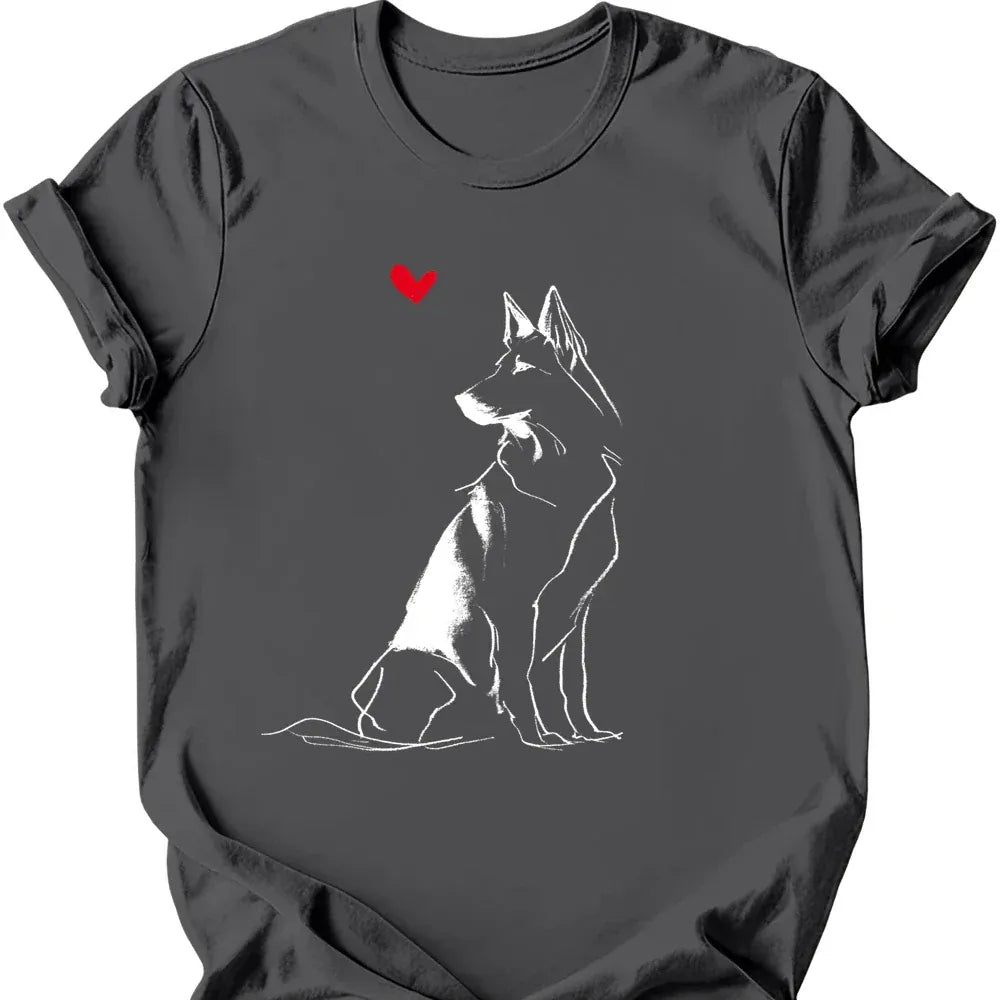 Dutch Shepherd sketch tee charcoal